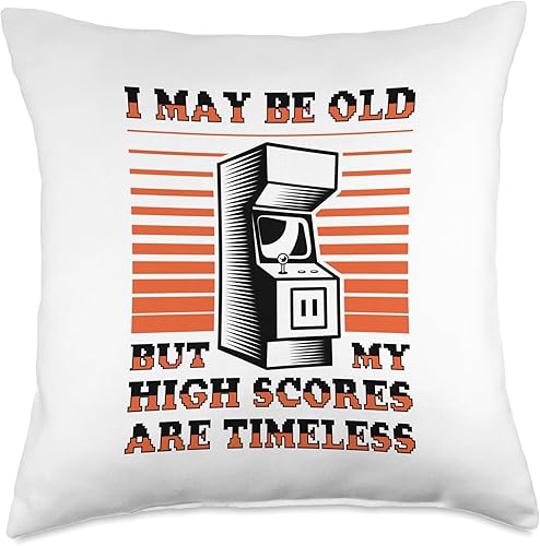 Video Game Player Retro Gamer Gaming Classic 80s Arcade Game Throw Pillow