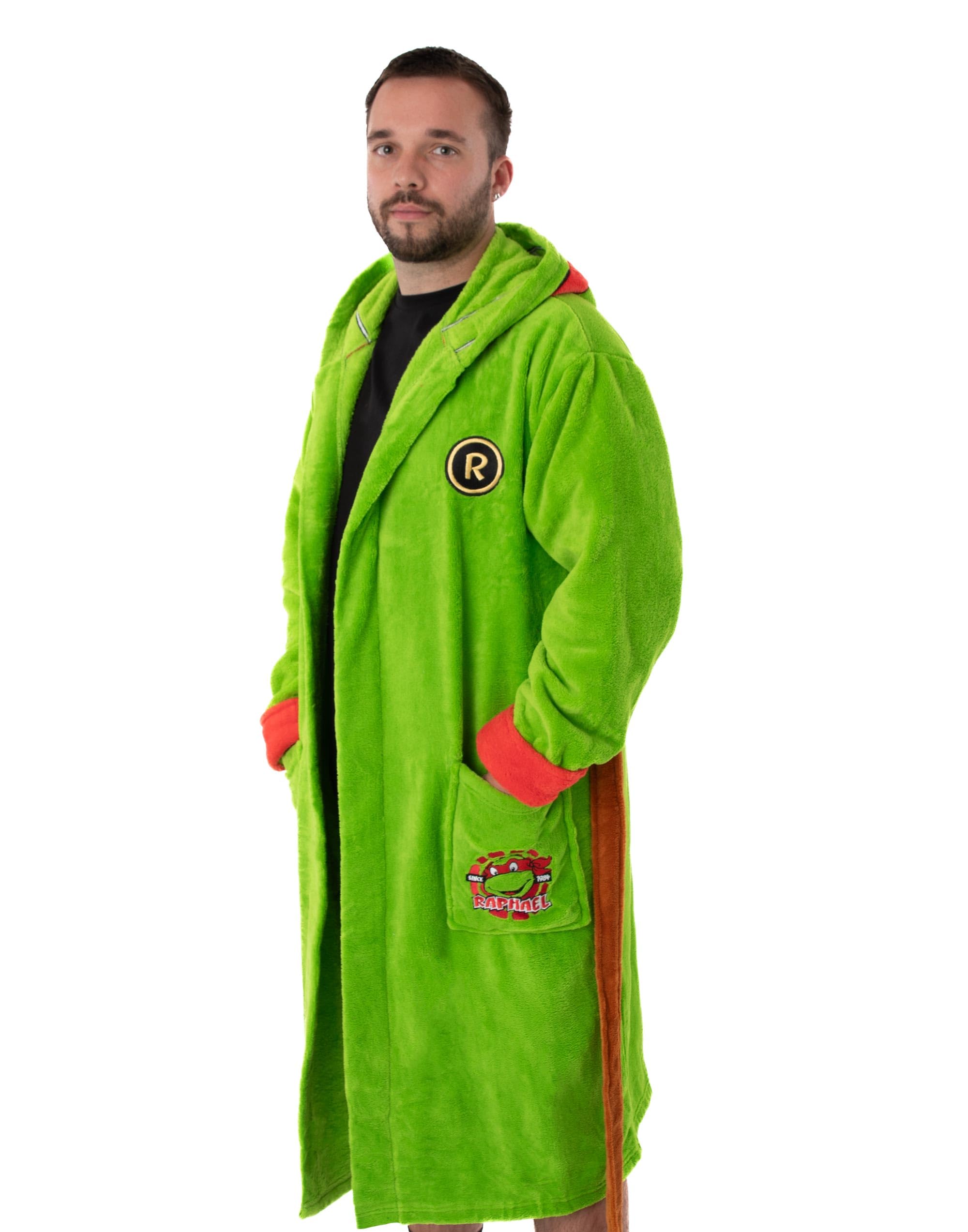 TEENAGE MUTANT NINJA Turtles Accappatoio con Cappuccio Verde Uomo | Libera il tuo Eroe Interiore con questo Accappatoio Costume TMNT | Abbraccia il Comfort e lo Stile Ninja Vibe