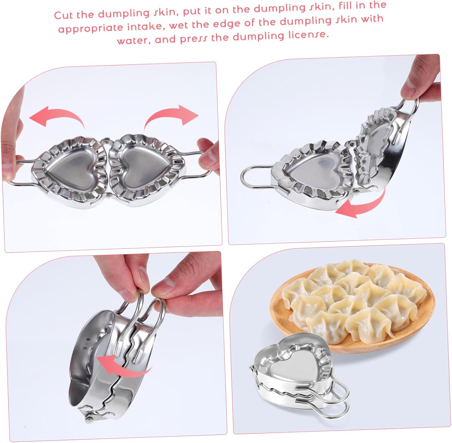 Stainless Steel Dumpling Molding Tool Kit Includes Press and Cutter Family-friendly Design
