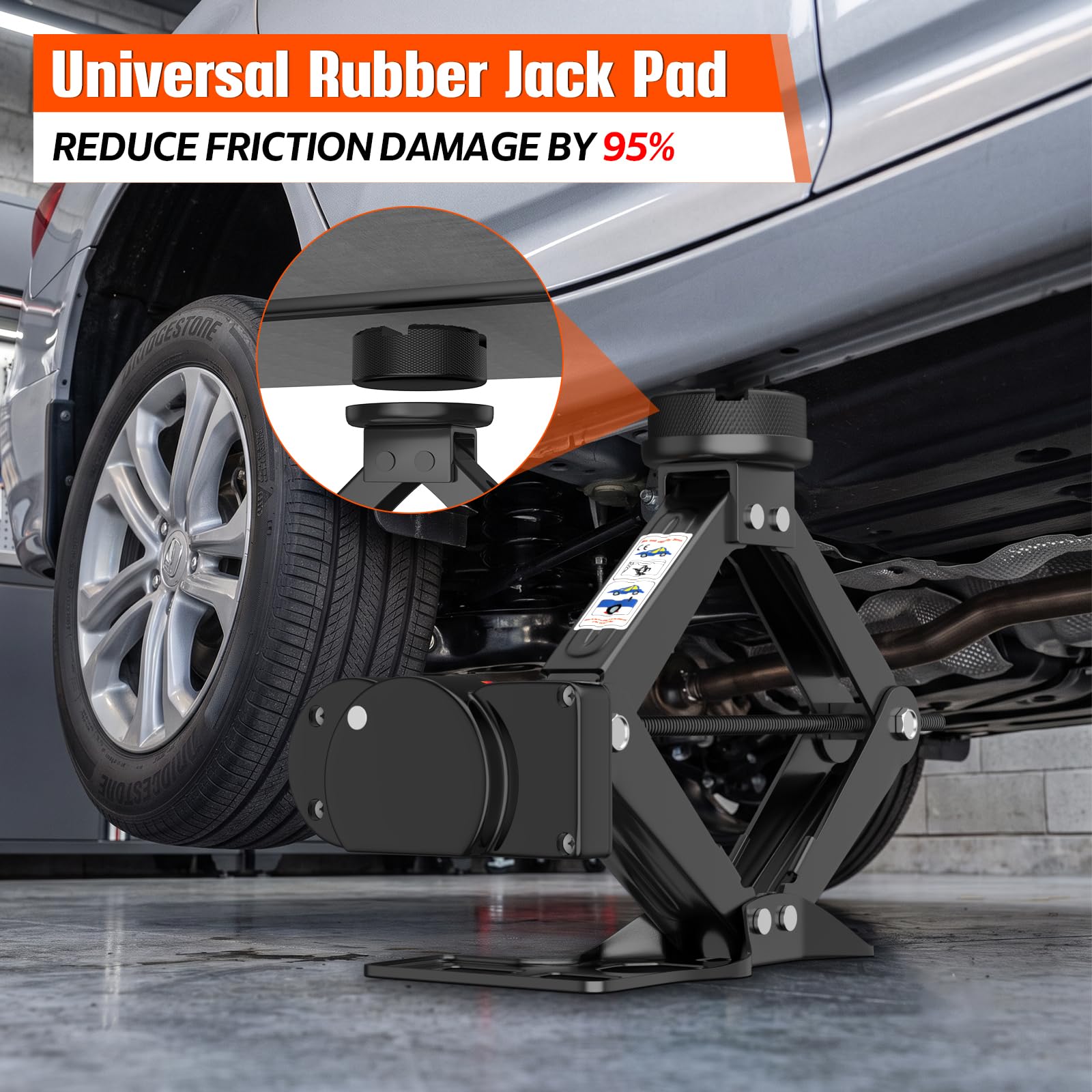 IMAYCC 3T Elektrisch Wagenheber,Universelle Scherenwagenheber für Auto | 2Pcs Gummiauflage,Tragbarer Wagenheber mit Radmutternschlüssel, Auto-Notfallset für SUV MPV,Ideal für Wartung und Reparatur