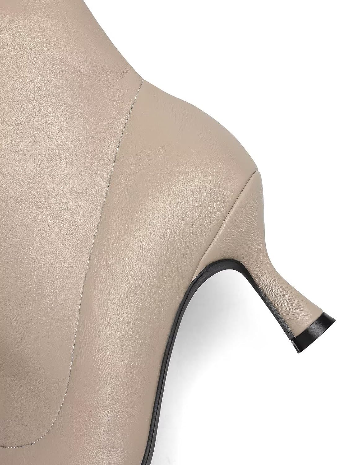 Mid Calf Boots for Women with Kitten Heel - Pointed Toe Wide Calf Slip On Boots, Metal Buckle Kitten Heels Boots for Women, Stylish Pointy Boots for Women for Autumn Winter
