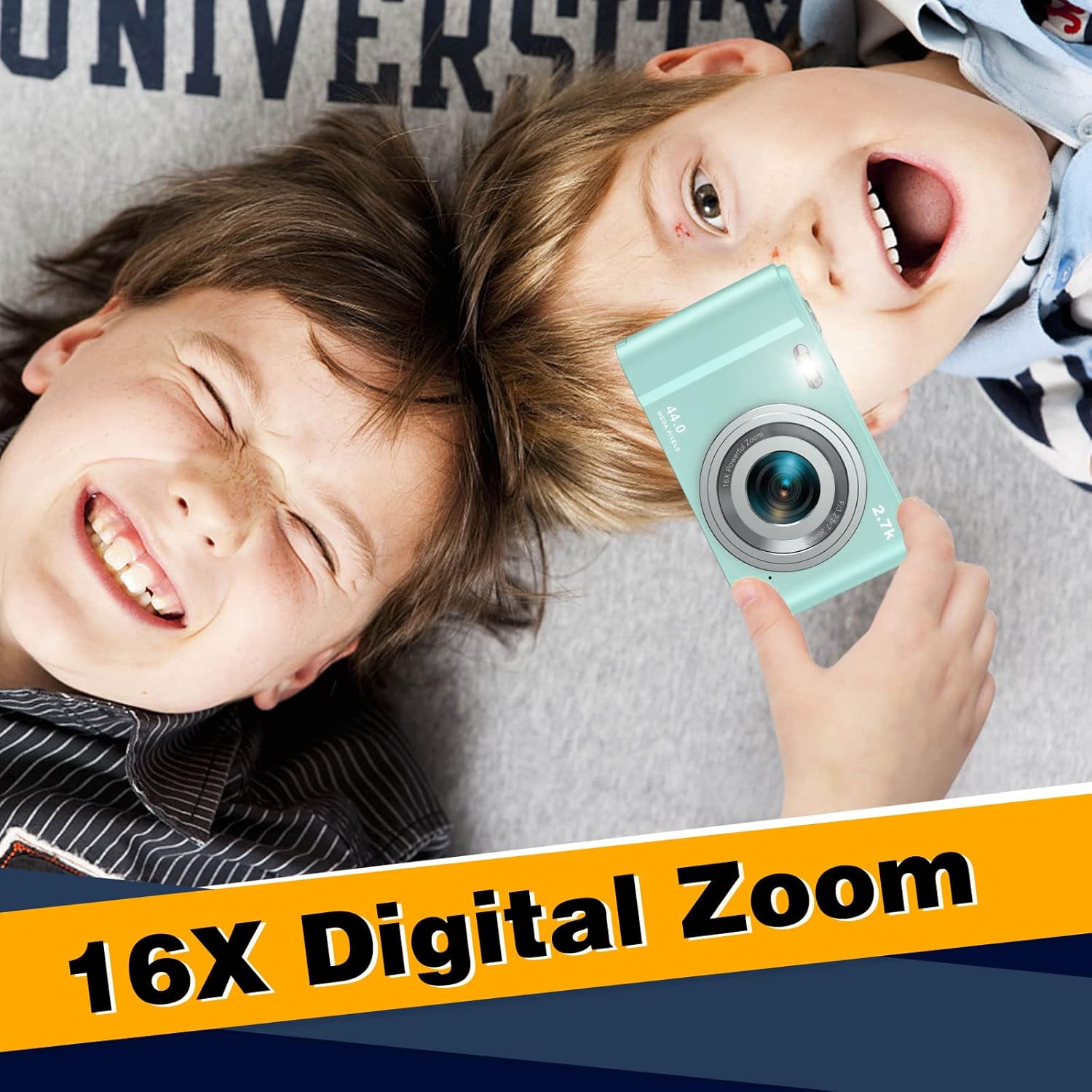 digital camera 44 mega pixels small camera 2 7k vlogging camera portable camera with 16x digital zoom 2 batteries kids camera for students teens gr