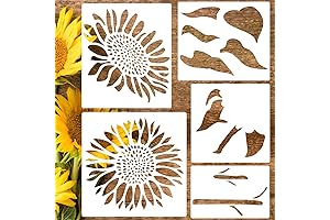 14" Sunflower Stencils for Personalized Garden Decor