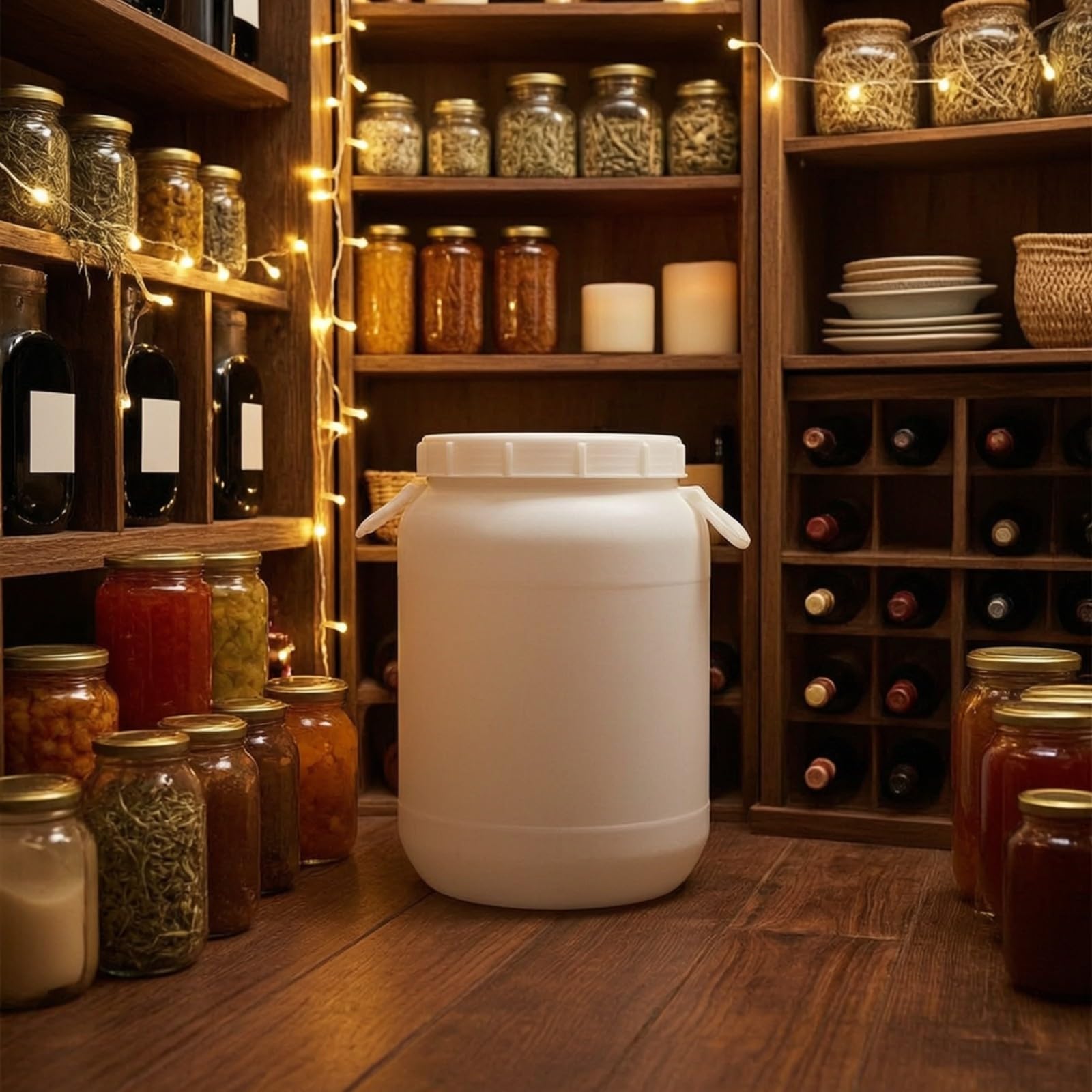 Qianly Fût Robuste | Polylent, Fût En Plastique HDPE, Récipient Fermentation En Plastique, pr Cuisine, 48 Robinet