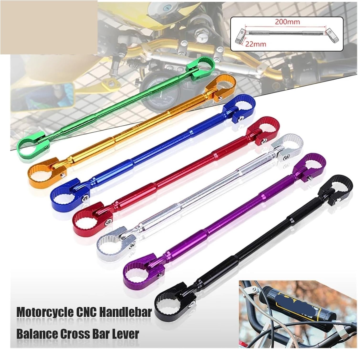 オートバイCNCアルミハンドルバークロスステアリング強度レバーバランス7/8 " 22mmハンドルバーユニバーサル ハンドル