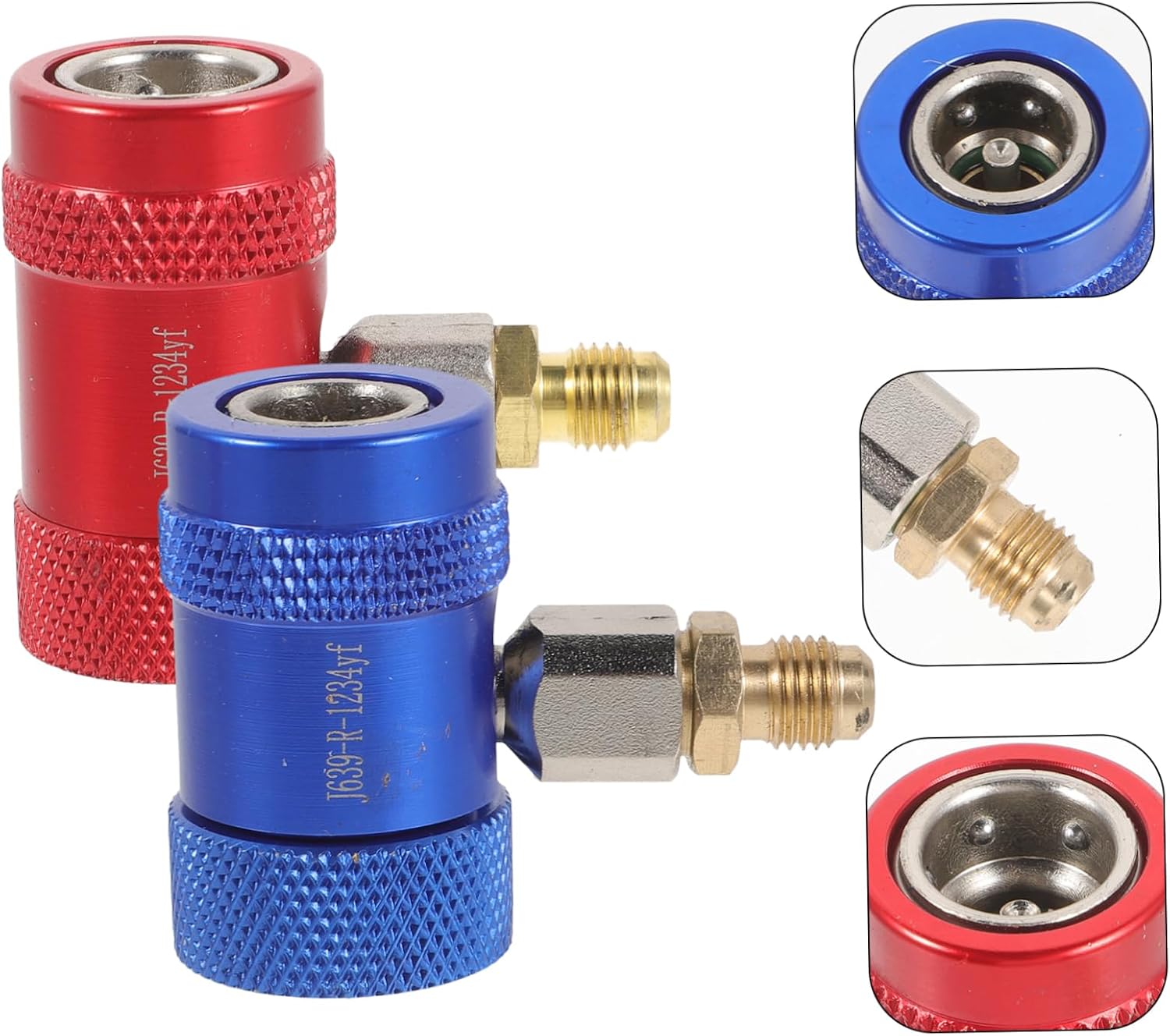 GLEAVI 4pcs Portable Car Ac Adapters Detachable Air Conditioning Connectors for Ac Hose Adapter