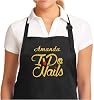 Custom Personalized Embroidered Nail Tech Apron - Custom Nail Technician Gift