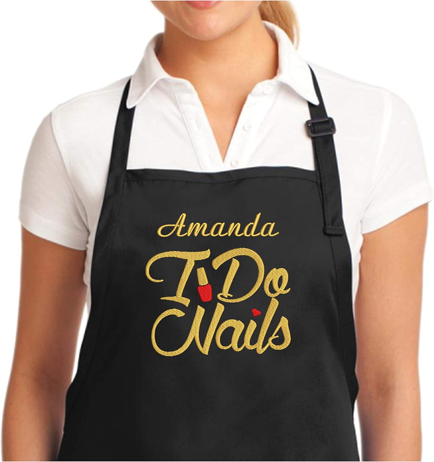 Custom Personalized Embroidered Nail Tech Apron - Custom Nail Technician Gift