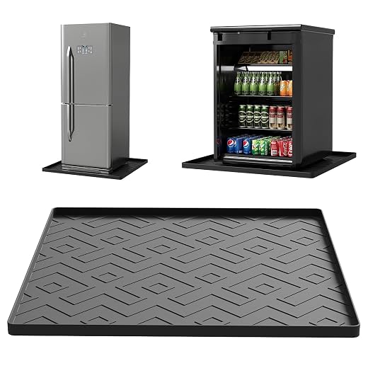 Mini Fridge Silicone Mat 19.7"x19.7"x0.47" - Non-Slip, Spill-Proof, Drip Prevention | Ideal for Refrigerators, Washing Machines, Dryers, Wine Coolers, and Dishwashers
