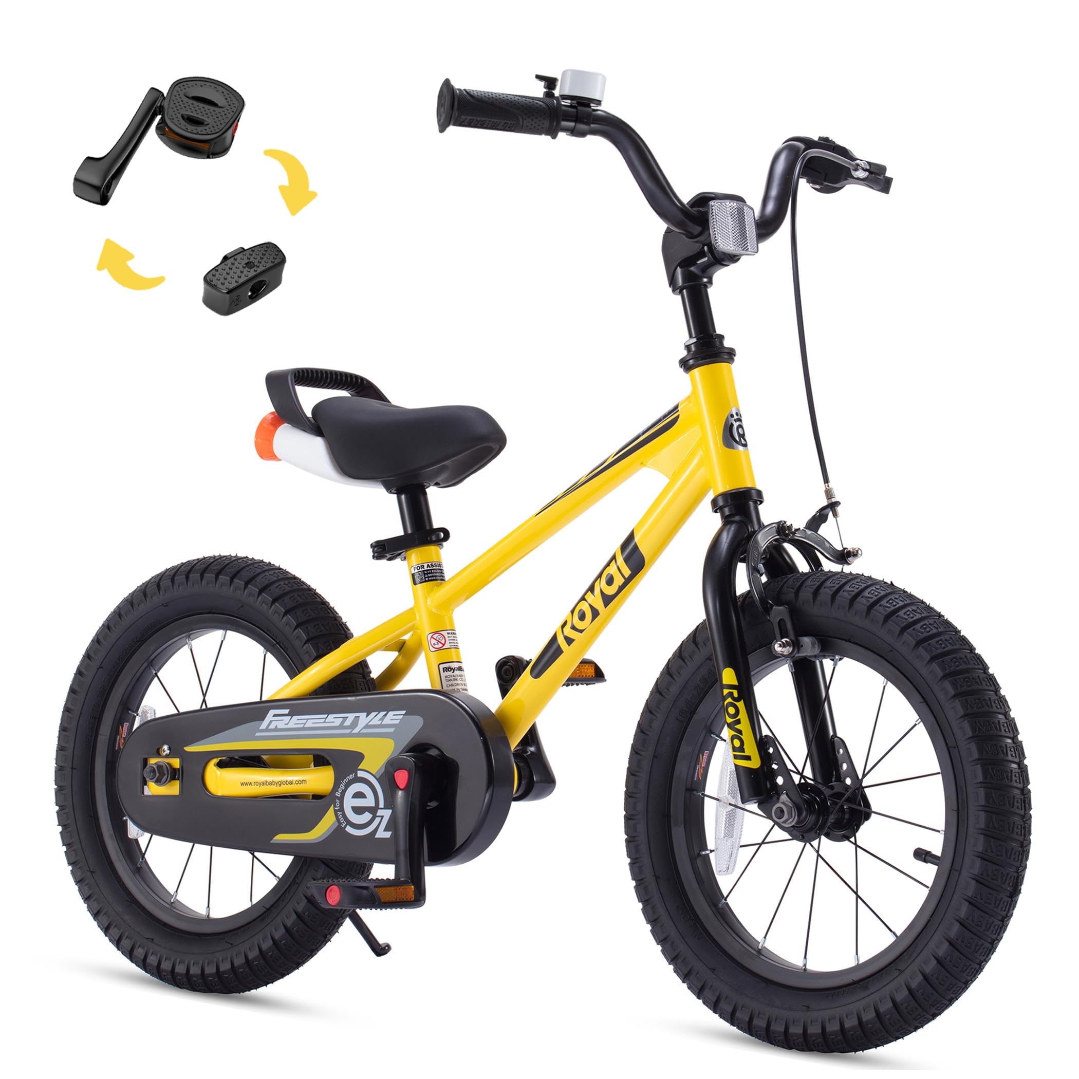 RoyalBaby Kids Bike EZ Freestyle Training Free Balance to Pedal Easy Learning Bicycle, 12-18 Inch for Toddlers to Big KidsRecycled Claim Standard Blended