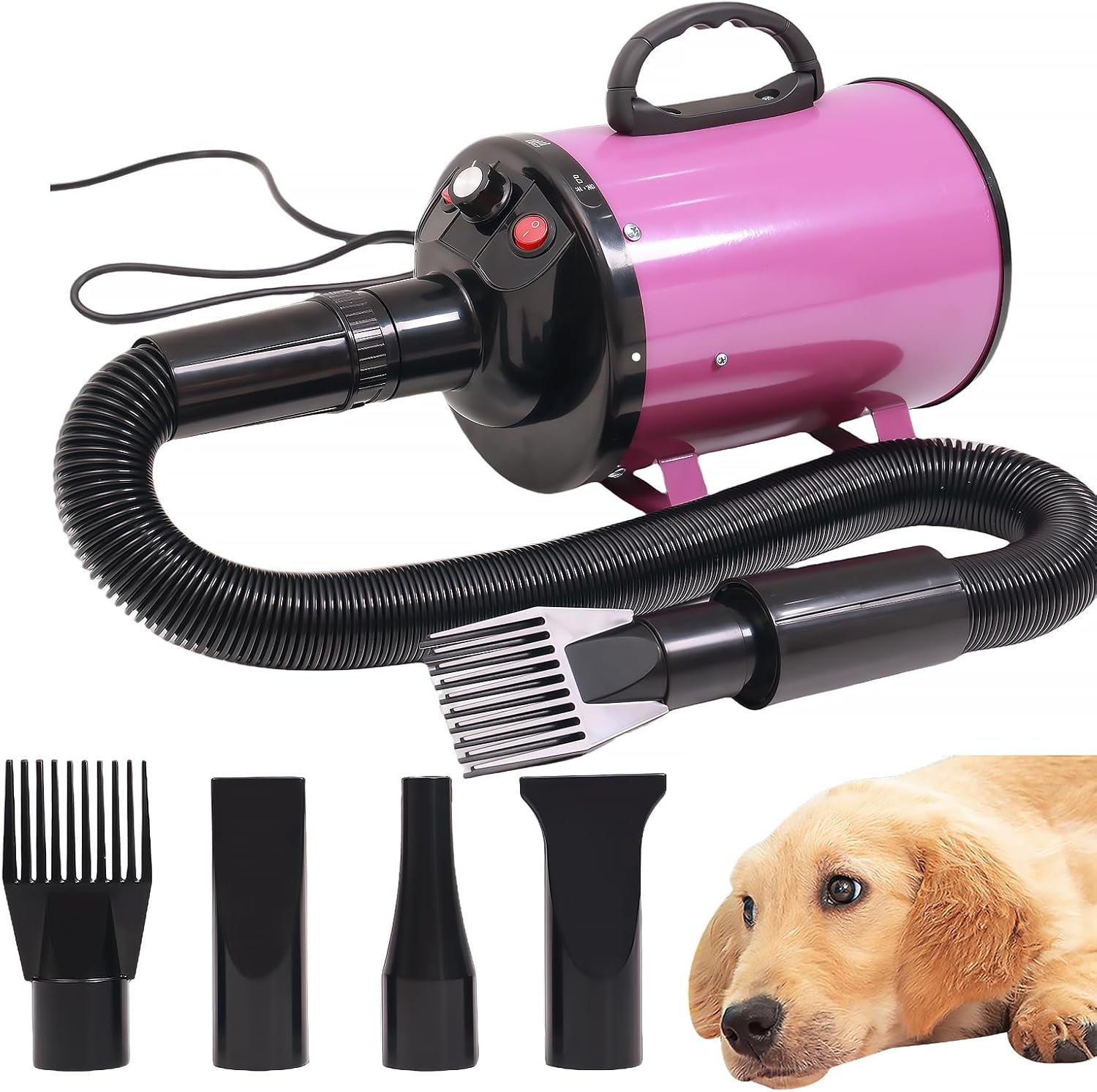 2800w 75m/s Pet Dryer Stepless Adjustable Speed Temperature Dogs Grooming Blow Dryer with Heater for Pets Hair Dryer