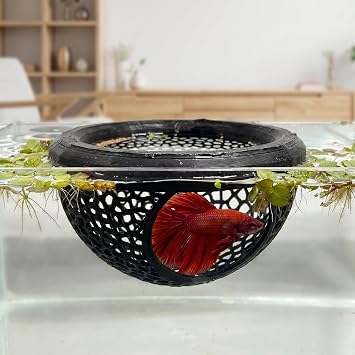 Betta Fish Accessories Set - Floating Betta Hammock and Fish Tank Cave Hideout, Safe Aquarium Decor Ornaments for Small Fish and Shrimp