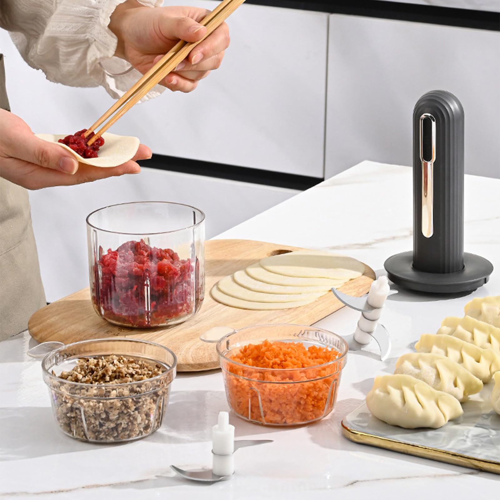 Coupe-ail électrique rechargeable USB - Portable sans fil pour salades, aliments, légumes, oignons, viandes