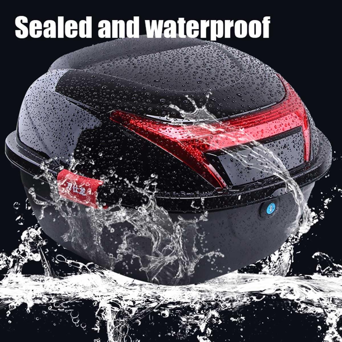 JEDAL Baúl para Motocicleta Caja para Equipaje de Casco Maleta Moto con Respaldo y Montaje Accesorios Baúl de Moto Impermeable 35L (Color : White)