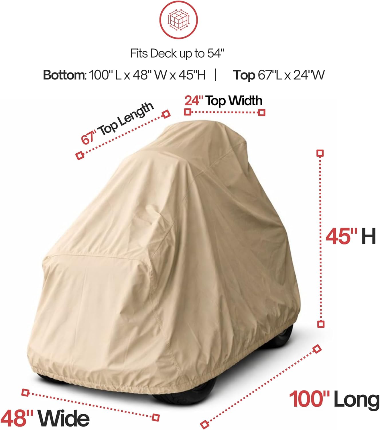 Formosa Covers Riding Lawn Mower Cover and Garden Tractor Cover, Zero Turn & Lawn Tractors, FIts up to 100" L, Heavy-Duty 300D Weatherguard | Fits Decks Up to 60"