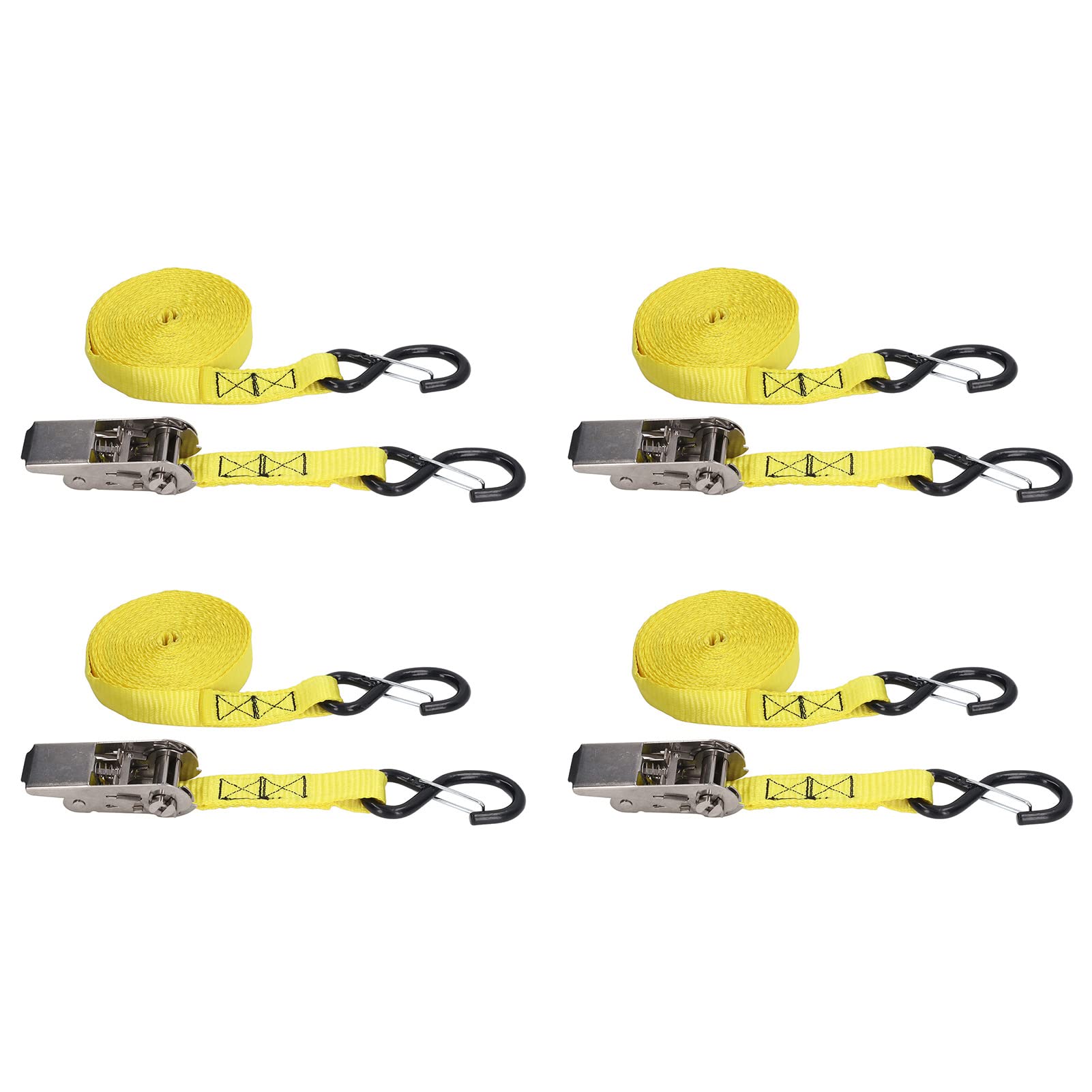 Cinghie di Ancoraggio per Carico Cinghie a Cricchetto in Poliestere 5m 16ft 800kg 1763lb con Ganci a S per Camion Rimorchio Portapacchi Moto Kayak Barche Mobili in Movimento