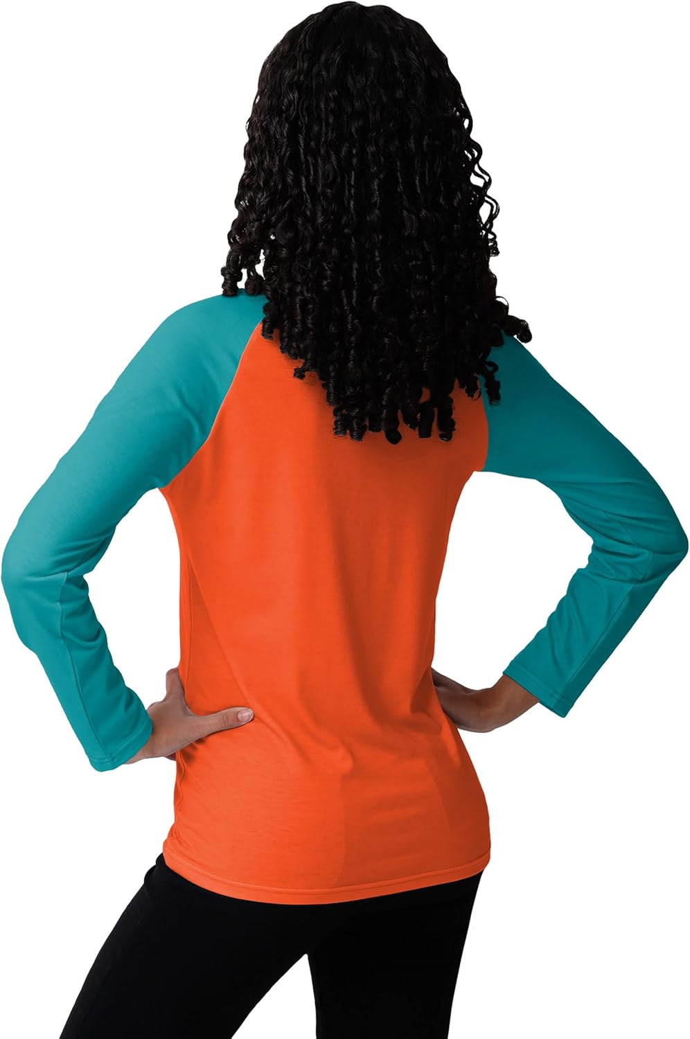 Miami Dolphins NFL Womens Big Wordmark Long Sleeve Henley