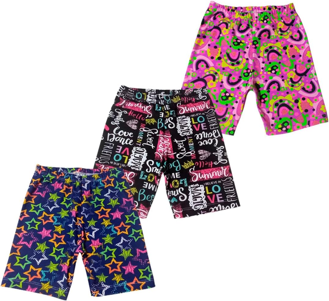 Kit 3 shorts infantil feminino em tecido cotton para meninas tamanhos 1 ao 12 (Sortidos)