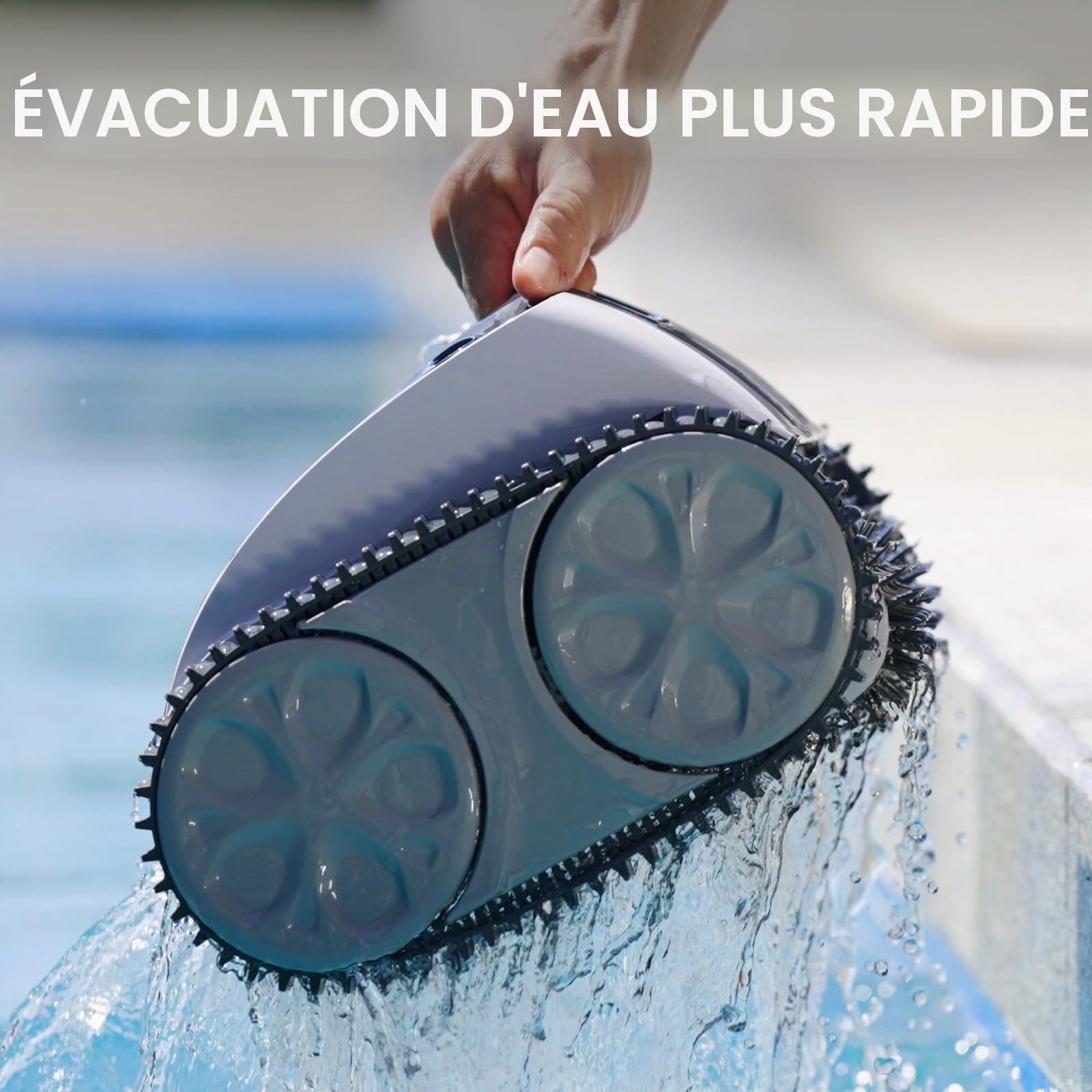 WYBOT Robot Piscine sans Fil pour 120 mins, Nettoyage Automatique du Sol, Ligne d'eau et des Murs, avec Charge Rapide, Aspirateur Piscine pour Piscines Hors Sol ou Enterrées Jusqu'à 120 ㎡