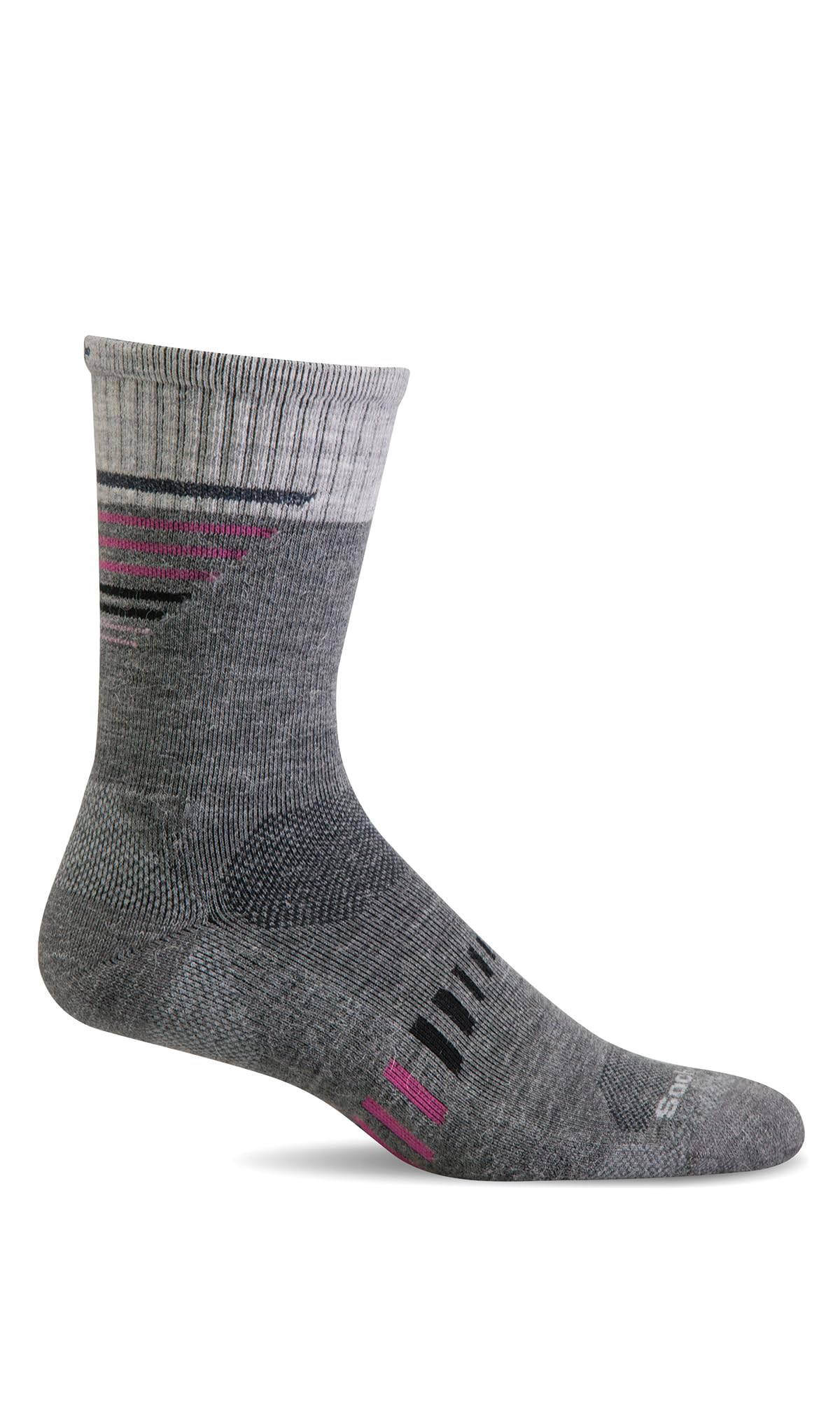 Sockwell Women's Ascend II Crew Moderate Compression Socks (Black, Medium/Large)