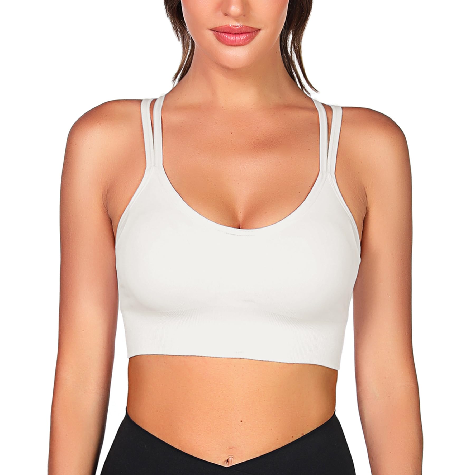 Leversic Reggiseno Sportivo Donna Top Palestra Donna Fitness Top Sportivo Donna Imbottito Senza Ferretto Reggiseni Push Up per Yoga Jogging Gym S-XL