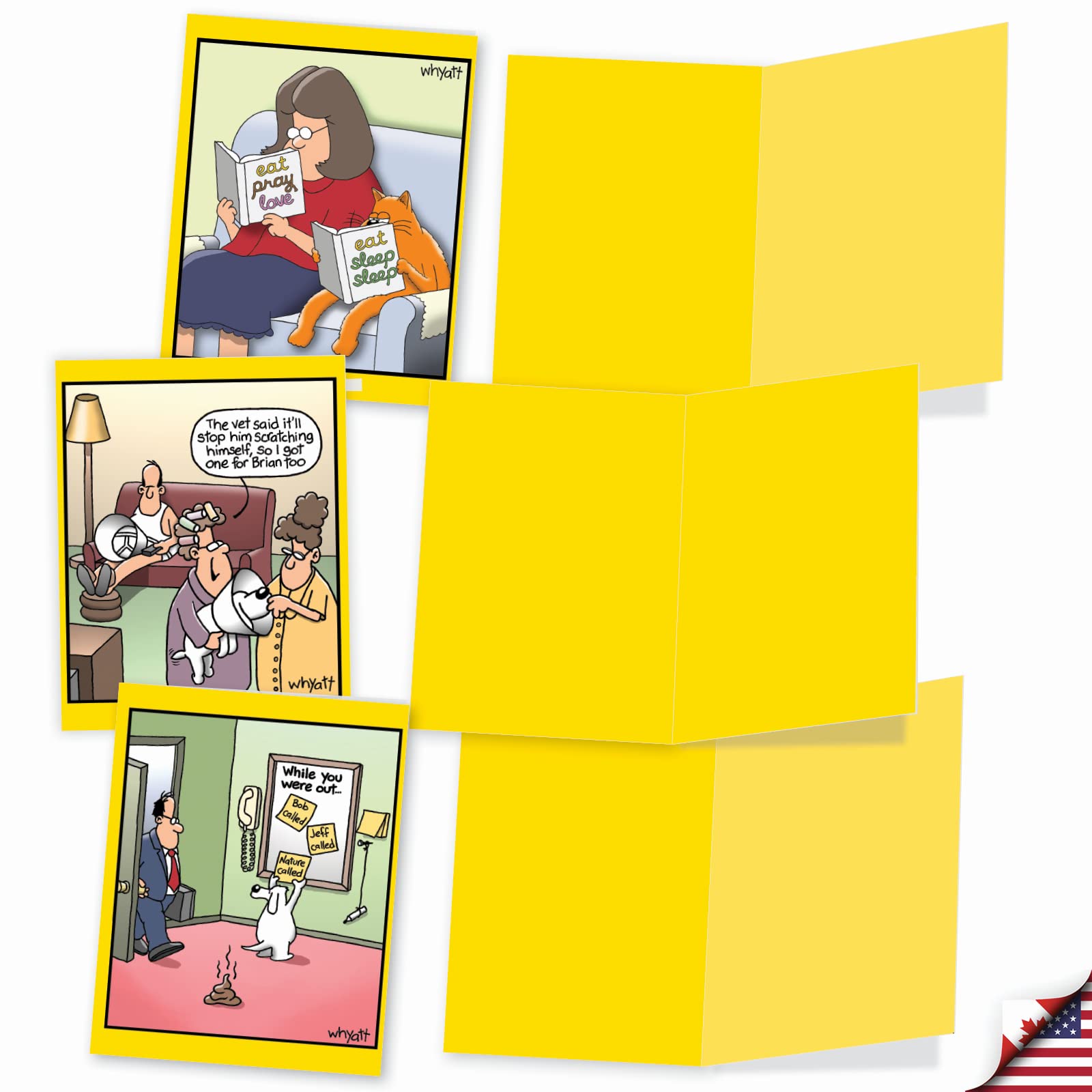The Best Card Company M6463OCBsl The Duplex: 10 Assorted Blank All-Occasion Note Cards Featuring an Assortment of Favorite and Funny Tim Whyatt Cartoons - Image 3