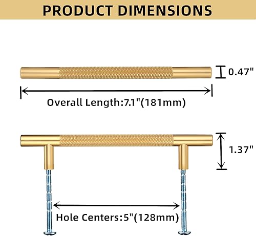 Miniatura 3 de GTKHAAPPY Paquete de 12 manijas de gabinete doradas para cajones, accesorios moleteados para cocina, baño, tocador, muebles, puerta de armario (12,