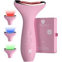 REVO Genie Facial Massager for Face and Neck, LED Beauty Device with Heat and Vibration, Depuffing Sculpting Tool with Red Blue Green Light Modes for Skincare Routine