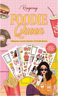Rongrong Foodie Queen Planner Stickers Book for Planners, Calendars, Journals and Projects – Premium Quality Hand Drawn Transform Your Meal Planning - Scrapbook Stickers – 25 Pages