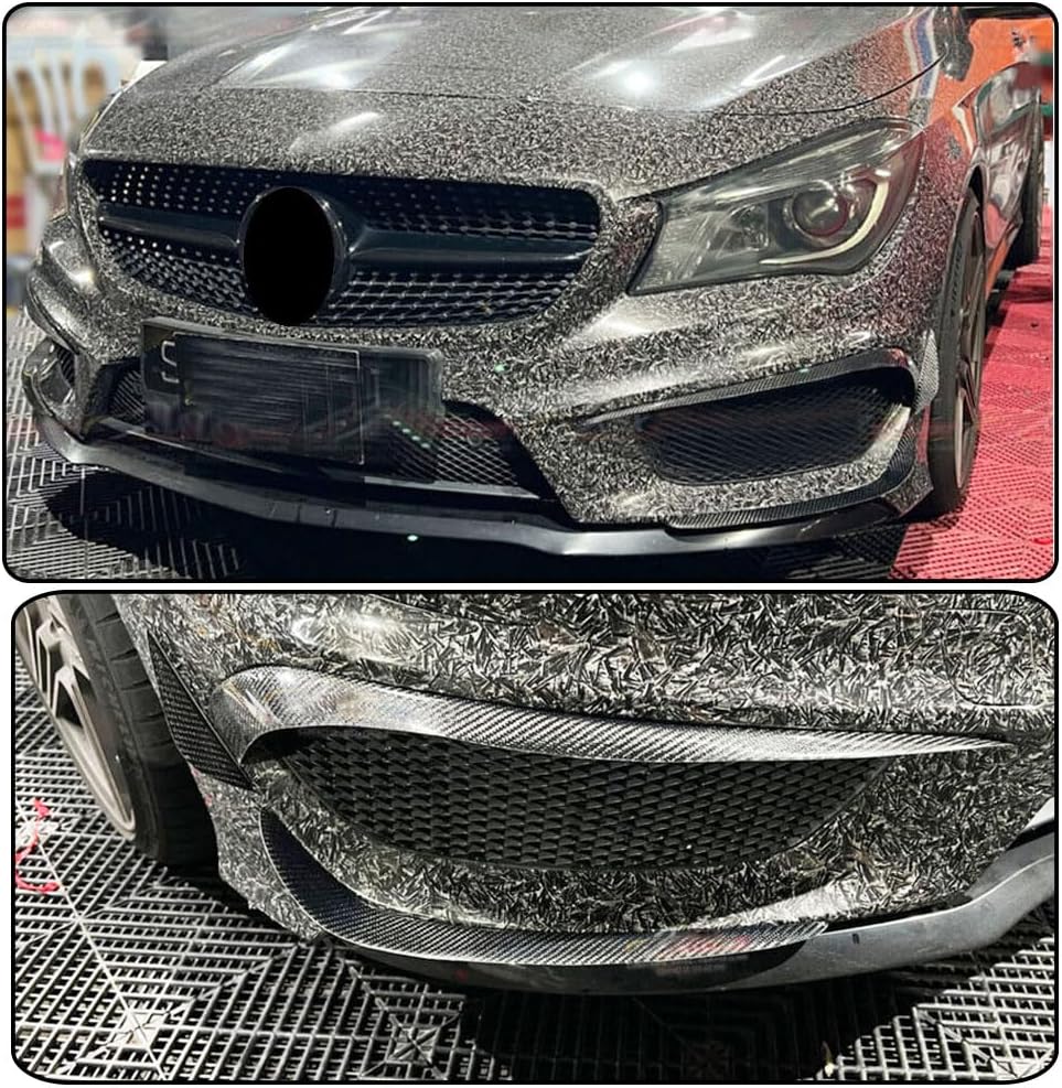 Carbon Fiber Front Bumper Canard for Mercedes Benz CLA Class W117 C117 2013-2015 CLA250 CLA45 AMG Sedan Front Bumper Lip Splitter Fins Trim Factory Outlet (6pcs/set)
