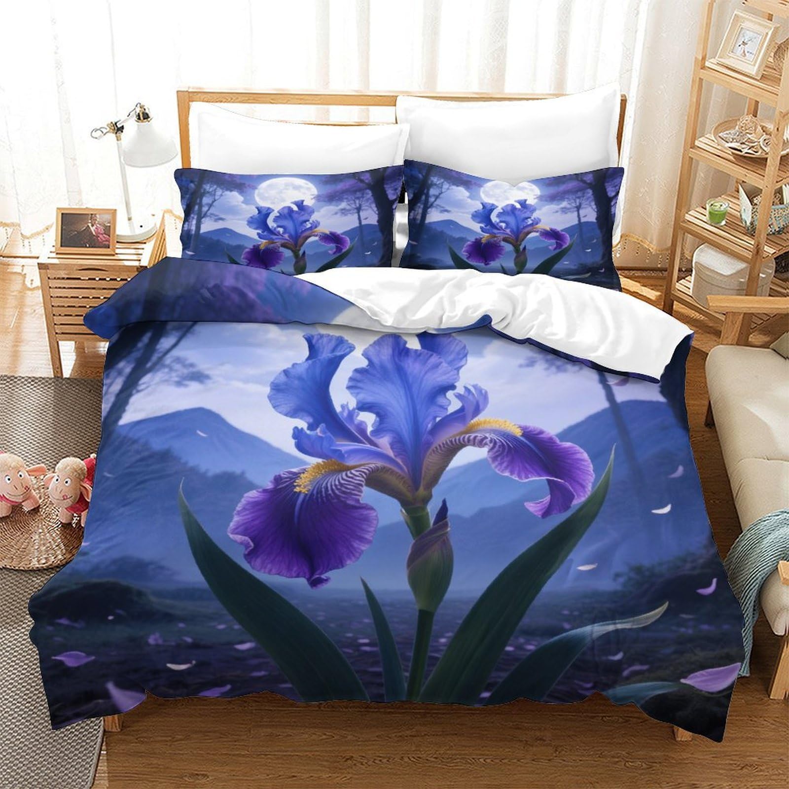 Housse de couette Iris 3D pour la chambre des enfants et adolescents en taille Super King