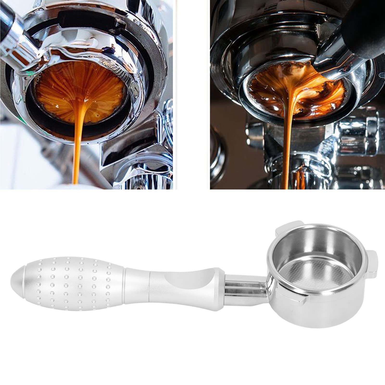 Portafiltro de café Portafiltro sin fondo de café de 54 mm para Serie 8 (Plata)