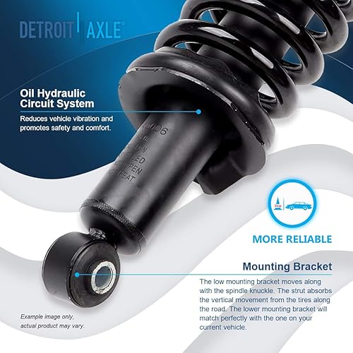 Miniatura 5 de Detroit Axle - Barras estabilizadoras de puntales delanteros para Nissan Pathfinder 2005-2012, Xterra 05-15, 2 puntales con resorte helicoidal 2