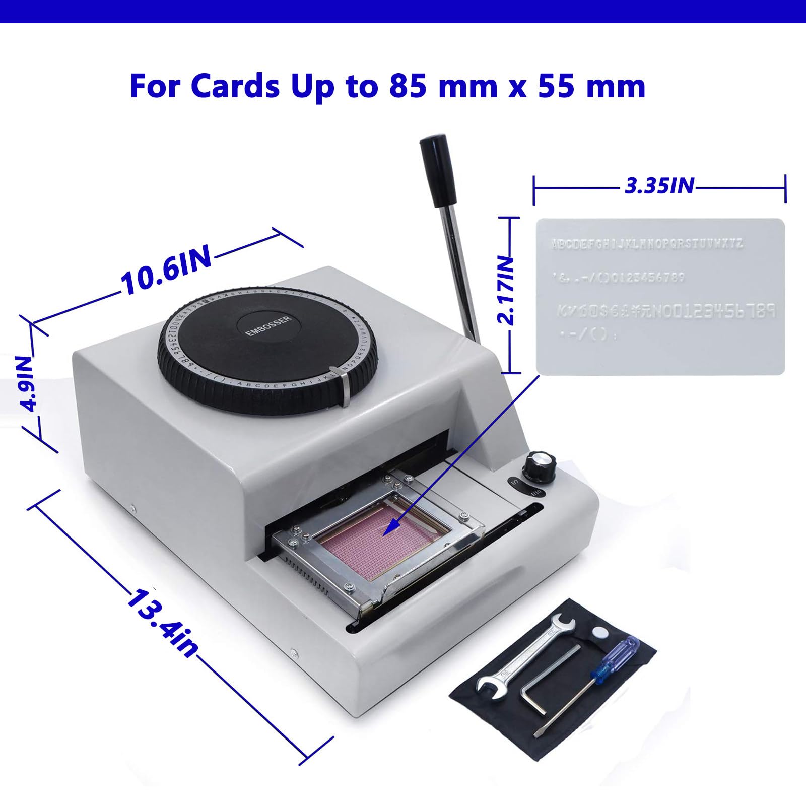 Stampante Manuale per Timbri in PVC/Lettere/Carte Personalizzate da 72 Caratteri per Carte Regalo, Carte di Credito, Carte D'Identità in PVC