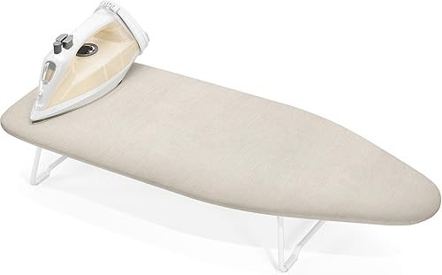 Tabla de planchar pequeña con cubierta resistente al calor, mini tabla de planchar compacta con marco de malla metálica, para dormitorios, aprtment