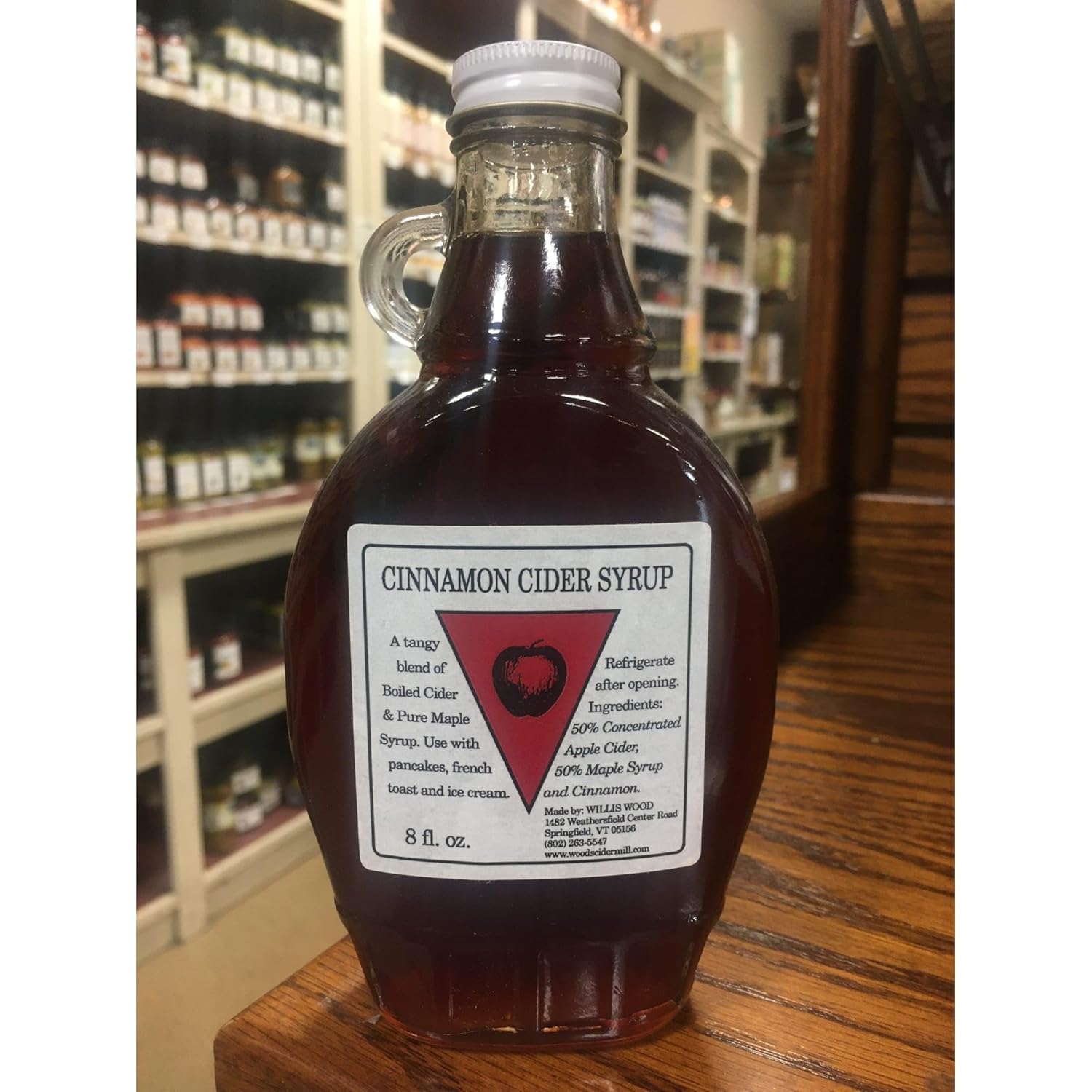 Wood's Cider Mill Cinnamon Cider Syrup Glass Bottle No Preservatives 8 Oz