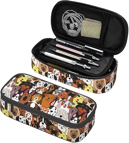 Miniatura 15 de Estuche organizador de lápices con patrón de gato negro, gran capacidad, papelería con cremallera, suministros escolares, bolsa para lápices para