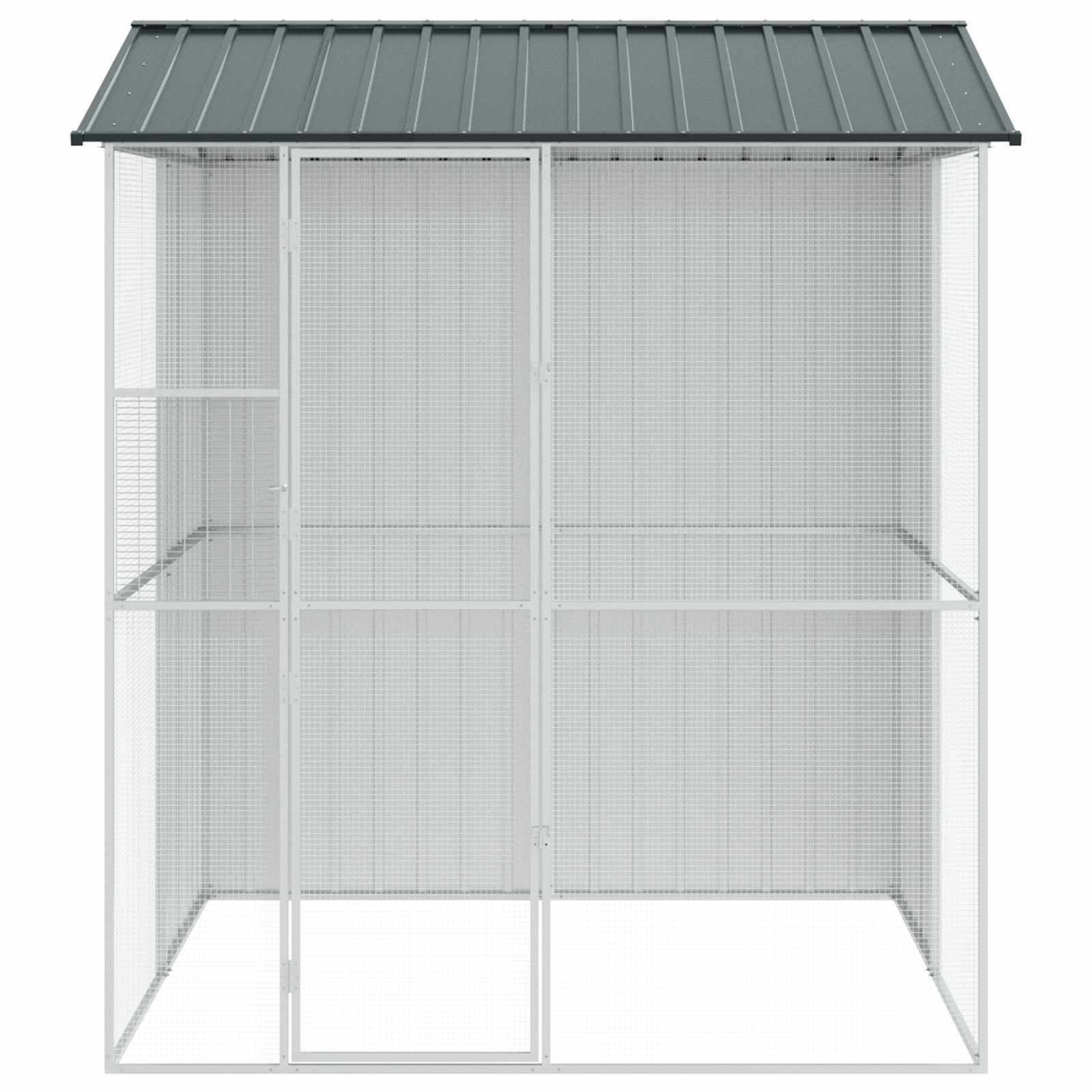 Generisch Vogelkäfig Anthrazit 215 x 210 x 247 cm Verzinkter Stahl,Tier- & Haustierbedarf,Haustierbedarf,Vogelbedarf,Vogelkäfige & -ständer-3325174