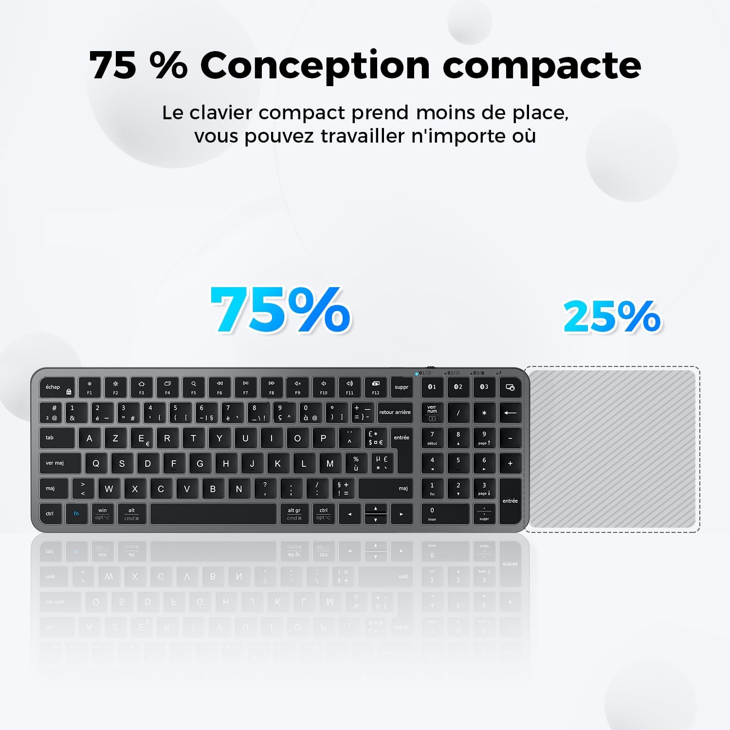 iClever Clavier Bluetooth Clavier sans Fil Rechargeable