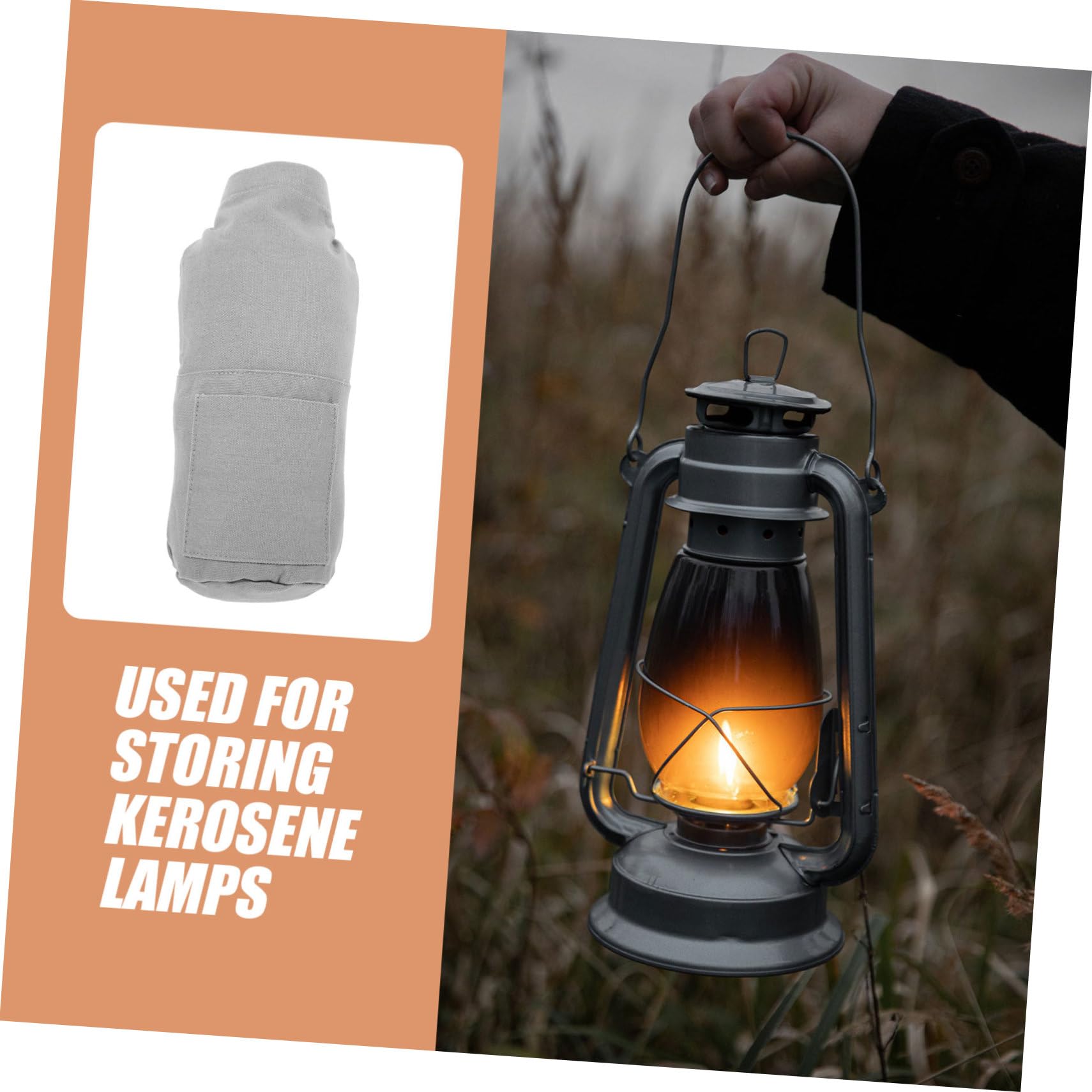 JUMPLAWN Canvas Oil Lamp Bag Large Storage Case for Camping Lanterns Buckle Design