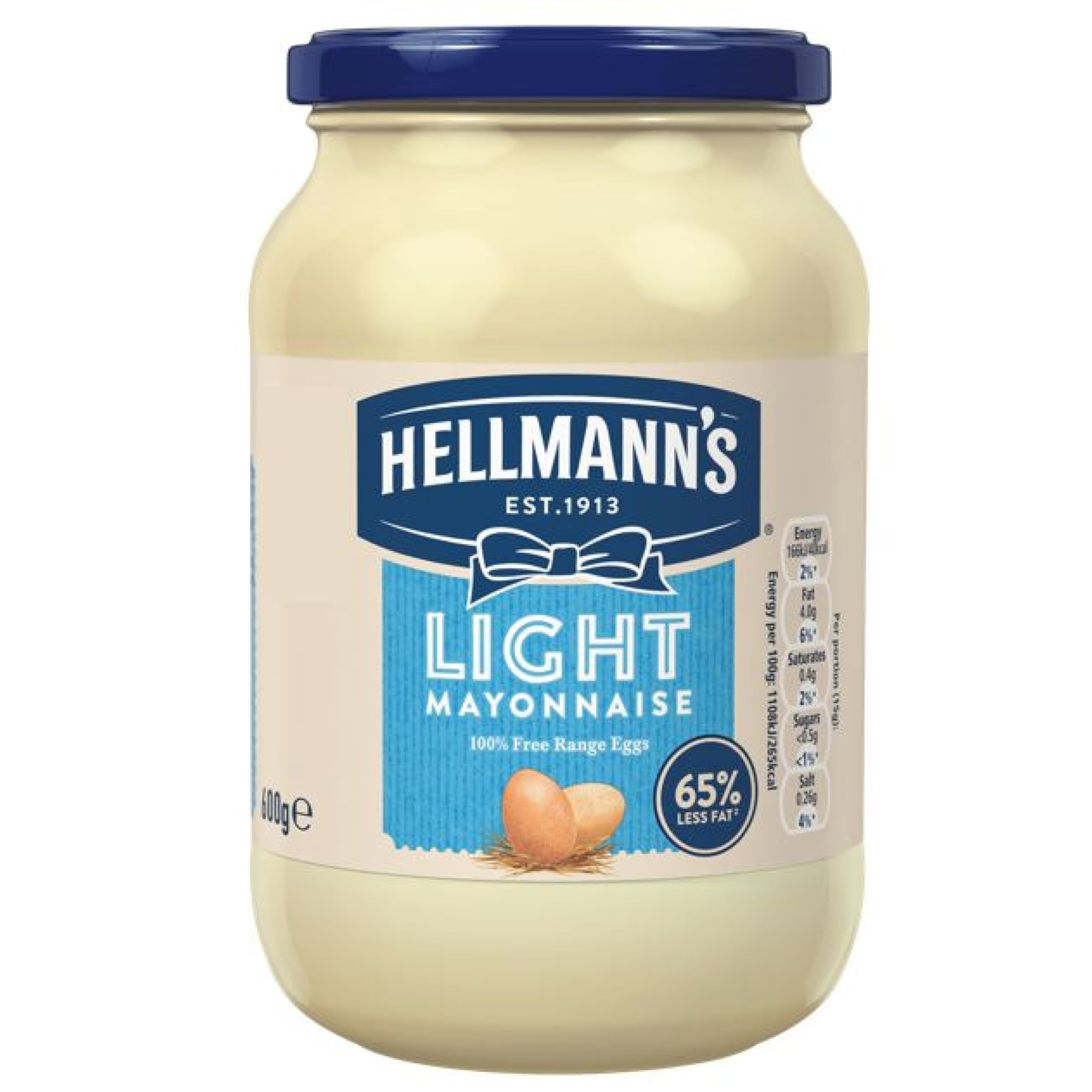 Hellmann's Light Mayonnaise made with 100% free-range eggs light mayo with 65% less fat* 600 g