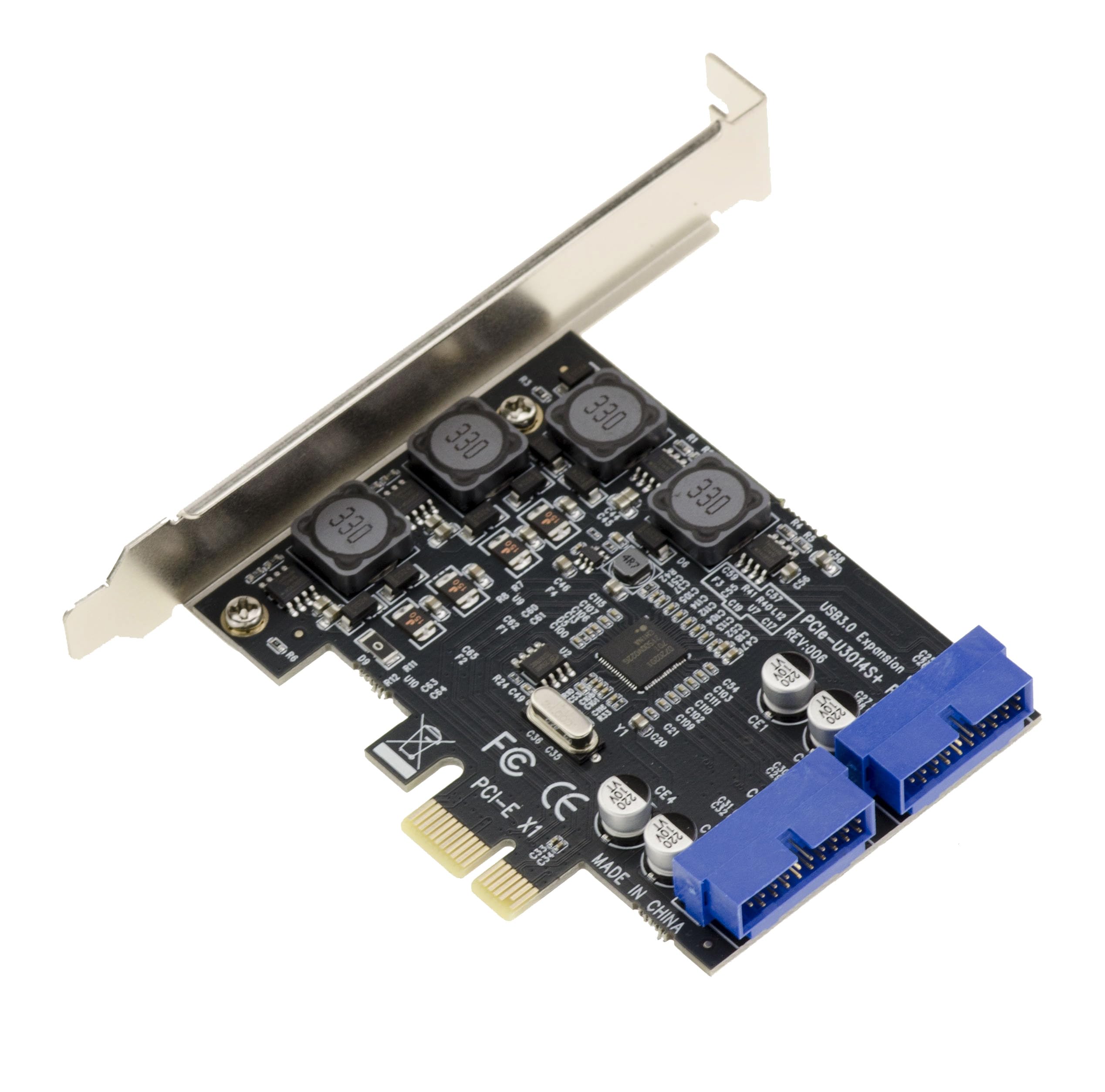 KALEA-INFORMATIQUE Carte PCIe USB 3.0 2 Ports internes NEC | Carte PCIe USB 3.0 interne double connecteur 19 broches NEC
