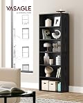 VASAGLE CUSTOS Collection - Bookshelf, 23.6 Inches Wide, 6-Tier Open Bookcase with Adjustable Storage Shelves, Floor Standing Unit, Ebony Black ULBC166T56