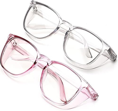 JOO'RTI Gafas de seguridad antivaho, gafas antiluz azul, protectoras contra el polvo para mujeres y hombres