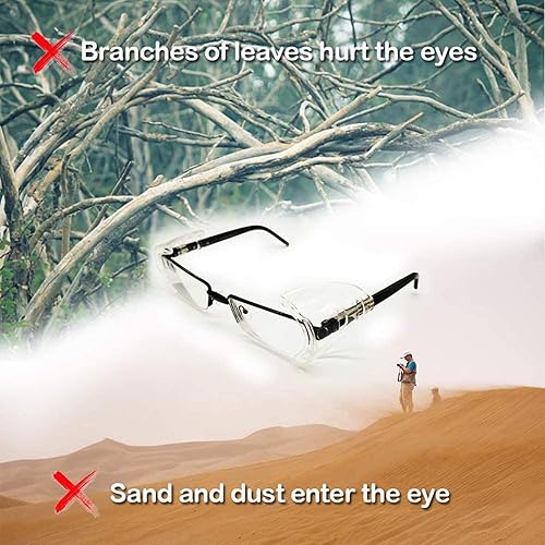 Miniatura 8 de 5 pares de protectores laterales para lentes de seguridad, protectores laterales deslizantes, se adaptan a marcos de anteojos medianos a grandes (4