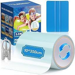 Parches Piscina 10cmX350cm, PVC Parches para Piscinas con Agua, Parche Piscina bajo Agua Transparente para Liner Piscina, Lona de Piscina, Cama de Agua，Colchon Hinchable