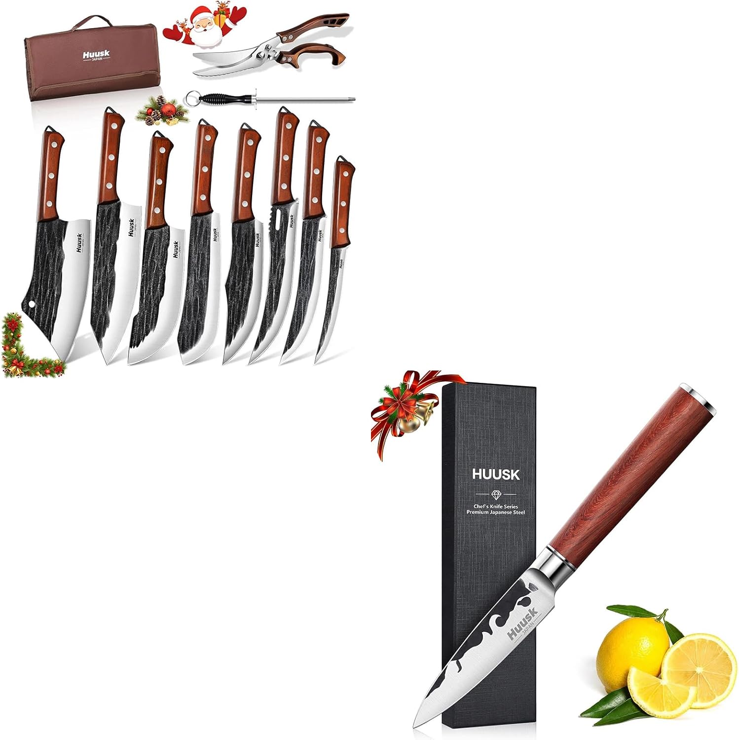 Huusk Butcher Knife Set with 3.5 Inch Japanese Paring Knife