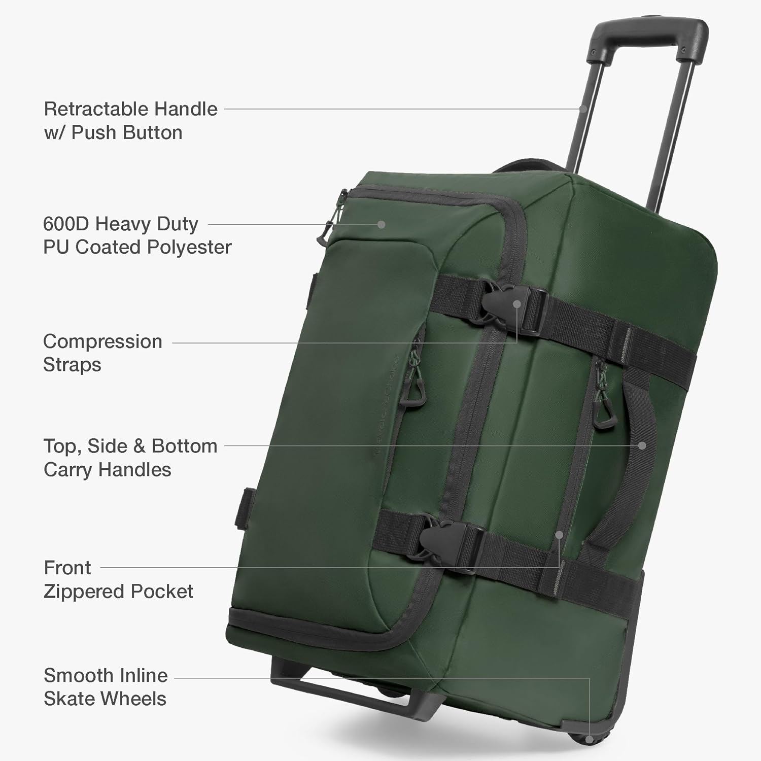 Traveler's Choice Softside Upright Wheeled Duffel Bag - Image 6