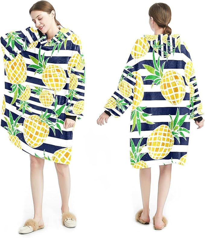 Blanket Hoodie Soft Hooded Robe Warm Blankets Sweatshirt One Size Fits