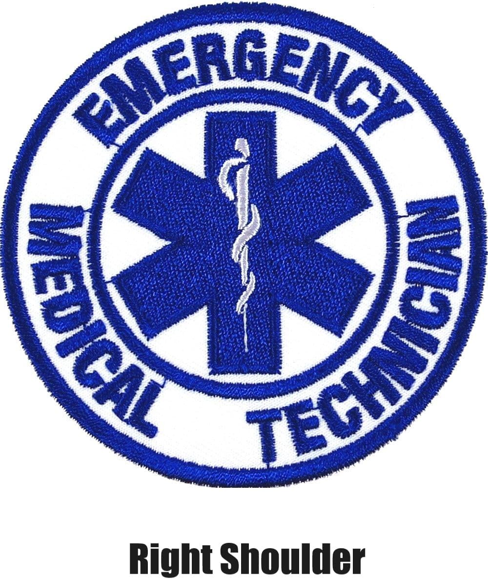 RYNO GEAR Men's Lightweight Tactical EMT Shirt +EMT Badge +EMT Patches, Men's Work Shirt for Emergency Medical Technicians